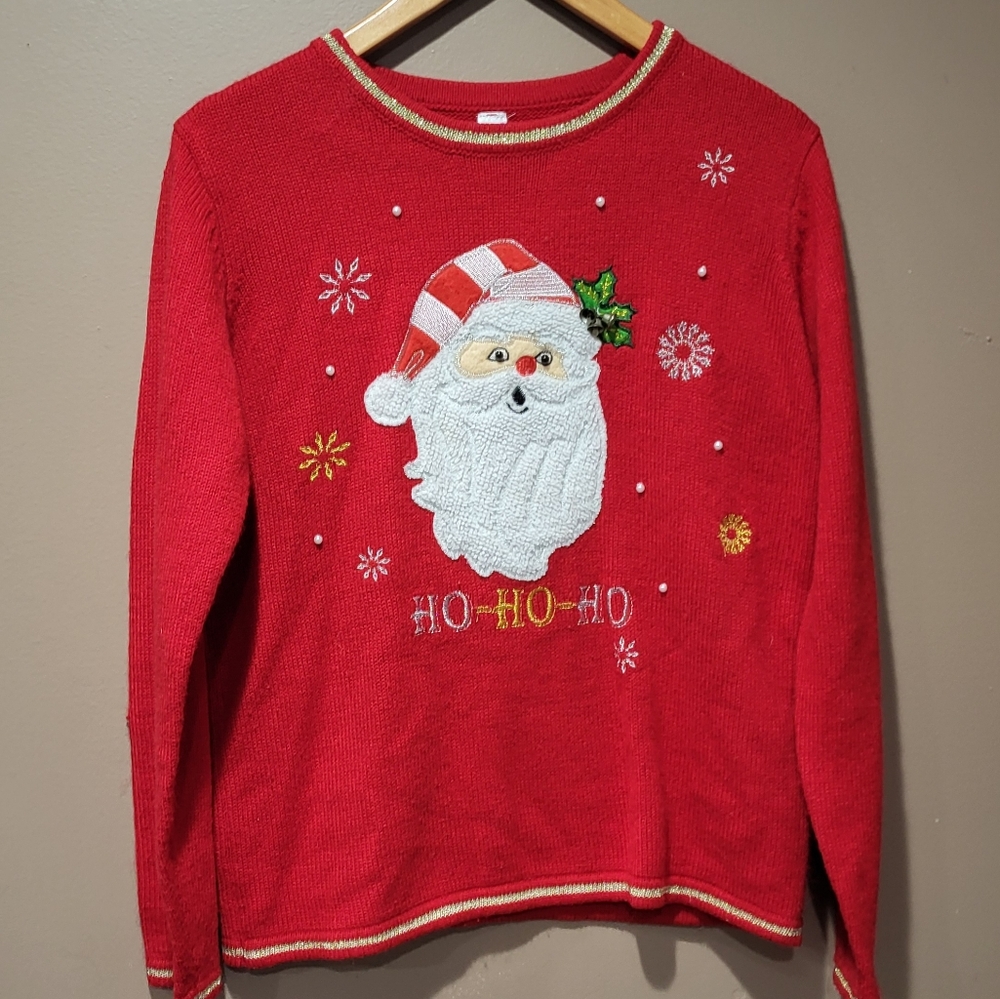 Girl's Holiday Time "Ugly" Christmas Sweater sz L